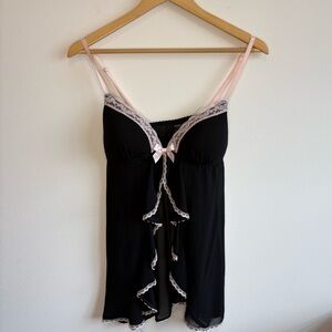 Valentine’s Day Black Sheer Lingerie Top